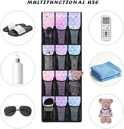 Generic Dream Fish Scales Over The Door Shoe Large-Capacity Design Door Storage Organizer Baby Easy to Hang Behind The Door Making The Chaotic Area Behind The Door Instantly Tidy and Orderly