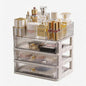 Makeup Organizer with 3 Drawers, Clear Bathroom Counter Organizer, Skincare Organizer for Vanity Countertop, Cosmetic Display Case, Ideal Choice for Storing Lipsticks, Nail Polishes, Perfumes