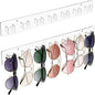 MaxGear Sunglasses Organizer Wall Mount, 2-Pack Acrylic Eyewear Display Holder with 14 Slots, for Glasses/Sunglasses Storage, Includes Adhesive Tape & Screws, Clear Wall Mounted Shelf for Closet, Door