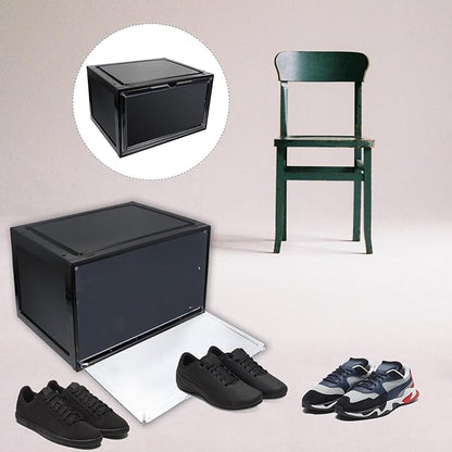 jojofuny Magnetic Side-opening Basketball Shoe Storage Box Dustproof Anti-oxidation Plastic Shoe Organizer for Home Closet