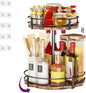 Heavy-Duty 2-Tier Lazy Susan Organizer, Adjustable to Different Heights, Countertop Spice Rack, Upgraded Thickened Wooden Board, Suitable for Seasoning Organizer, Kitchen Organization
