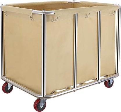 Commercial Laundry cart with Wheels,400L Industrial Laundry cart,Laundry Hamper with Wheels with Steel Frame and Oxford Cloth,440Lbs Load