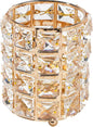 1 PC Cosmetic Display Case with Gold Crystals - Makeup Brush Holder Organizer for Brushes, Combs & Remote Control (Gold)
