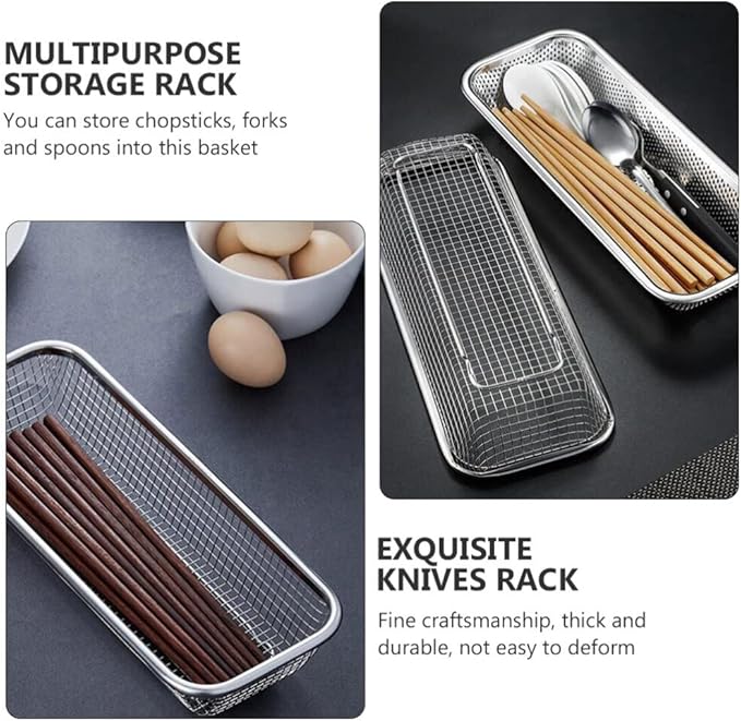 Luxshiny Multipurpose Cutlery Holder Utensil Drying Rack Divided Compartments Silverware Organizer Knives Rack Kitchen Countertop