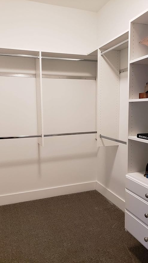 Outwater Heavy Weight Steel Oval Closet Rod (Custom Cut to Size) Up to 94 Inches - Premium Chrome Finish, Includes Hangers and Screws (12-30 Inches)