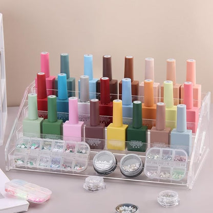 SUTOKAKA Nail Polish Organizer Clear Acrylic Eyeglasses Display Holder Essential Oil Storage Rack Makeup Stand Tray - 4 Layer