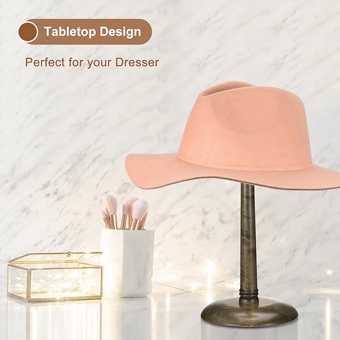 uxcell Hat Rack Stand and Tabletop Wig Display Stand with Dome Design 13 Inch Height for Baseball Caps, Fedora, Wigs, Coffee