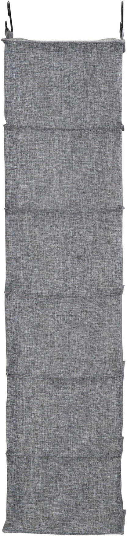 Household Essentials 6 Shelf Hanging Closet Organizer, Hanging Closet Shelf, Fabric Poly Linen and PEVA Shelving