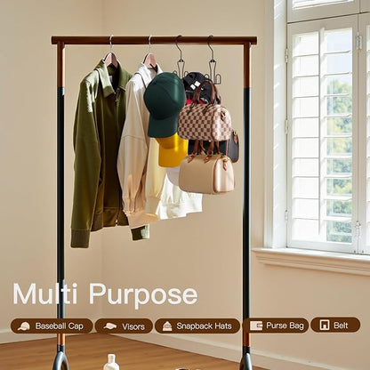 Hat Hanger 2pcs Metal Hat Storage For Baseball Caps,Rotatable Hat Organizer For Closet,Hat Rack With 6 Hooks Up to 30 Caps Hold,Black