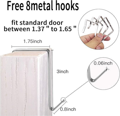 2 Pack Extra Large Hanging Over Door Shoe Organizers, 12 Mesh Pockets + 6 Large Mesh Storage Various Compartments with 8 Hooks Shoes Holder for Closet Bedroom, White (59 x 21.6 inch)