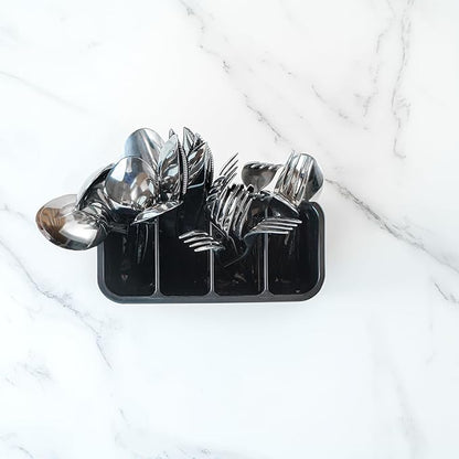 Restaurantware Stainless Steel Utensil Holder 1 Count 7 x 3.3 x 5.1 Inches Durable Cutlery Storage Flatware Organizer Rust-Resistant Sink Caddy Silver Kitchenware Holder