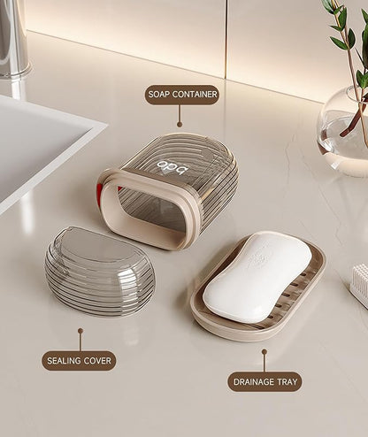 Doter Travel Soap Case, Leakproof Soap Container with Lid, Portable Bar Soap Holder for Traveling, Soap Dish for Bathroom, Shower, Gym, School, Camping, Vacation, Outdoor-Transparently