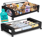 APSARAS USA Under Bed Storage with Wheels, Underbed Storage with Wheels and Clear Window, Rolling Drawers & Bins for Shoes Clothes in Dorm Bedroom, Easy Pull-out Black 2-Pack- Space-Saving