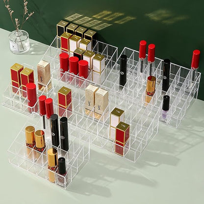 Lipstick Organizer 36 Slots Plastic Clear Comestic Display Holder for Lip gloss Chapstick Perfume Nail Polish Essential Oil