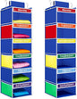 2 Pack 6 Shelves Weekly Hanging Closet Organizer 11.8 x 11.8 x 42.5 Inches Daily Activity Kids Clothes Storage Organizer Drawers Kids Hanging Cube Organizer Drawers Closet Hanging Shelves