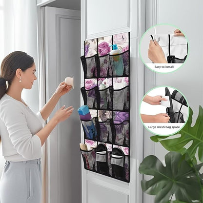 Generic Purple Rose Back of The Door Organizer Reusable Over The Door Organizer Bedroom Meet Diverse Storage Needs and Make Finding Things More Convenient and Efficient