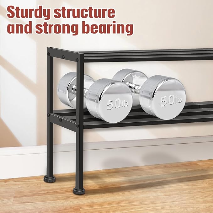 KEETDY 3-Tier Long Shoe Rack for Closet and 2 Tier Metal Shoe Organizer
