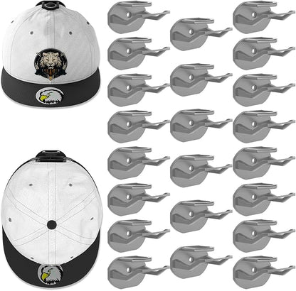 Niunuerga 22 Pack Adhesive Hat Hooks for Wall, Super Strong Hat Rack for Baseball Caps, Hat Organizer Display for Home Decor, Hat Hangers Holder for Wall, Door, Closet, No Drilling (Gray)