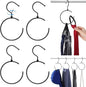 Yaocom 4 Pack Belt Hangers for Closet Rotatable Belt Ring Hook Tie Rack Holders Closet Hanger Organizer for Ties Scarves Baseball Cap Wardrobe Accessory Storage(Black)
