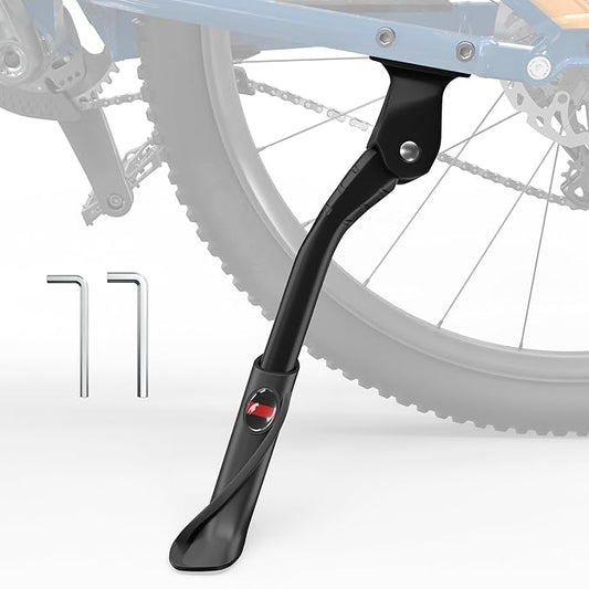 Heavy Duty Bike Kickstand, Aluminum Alloy Strong Rear Mount Bicycle Kick Stand for 24-29 inch Electric & Mountain Adult Bike, EBike Kick Stand for 40MM Hole Distance