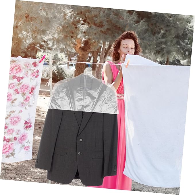 Unomor 10Pcs Clear Shoulder Covers Clothing Protective Covers Breathable Garment Protectors for Suit Coats Jackets