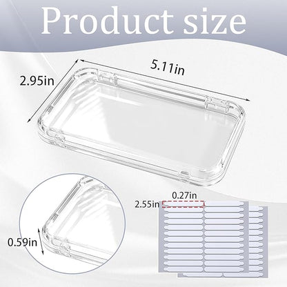 Press on nail storage Large Acrylic Nail Storage Box - Portable Versatile Organizer for Press - On Nails, Jewelry and More with 90 Pcs Adhesive Double Sided Tape 12 PCS