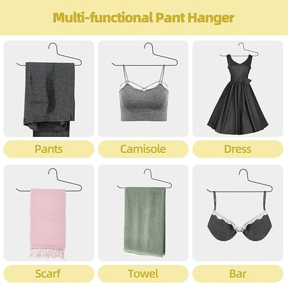 SPECILITE 30 Pack Open Ended Metal Pants Hangers for Jeans, Slacks, Leggings, Towel, Scarf, Heavy Duty & Space-Saving, Black