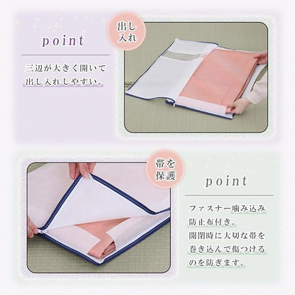 Astro 173-14 Obi Storage Bag, 3-Way Opening, Kimono Storage Case, Yukata, Kimono Storage Bag, Breathable, Non-woven Fabric, Dust and Dirt Guard, Transparent Window, Nagoya Obi, Half-width Obi,