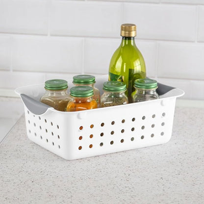 Sterilite 24-Pack Ultra Basket, Open Plastic Bins, Countertop, Cabinet and Closet Organizer, White, Small