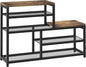 Shoe Rack Bench Shoe Storage Organizer with Seat, 5-Tier Industrial Free Standing Shoe Rack for Entryway, Narrow Shoe Rack Organizer Shelves for High Heels, Entryways, Hallways, Closets,Brown