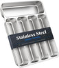 IKOCO Silverware Organizer Stainless Steel Utensil Drawer Organizer with 5 Compartments for Kitchen, Dishwasher Safe, Holds Spoons Forks Knives (13.8" x 11.4" x 1.6", Silver)