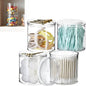 Stackable Clear Plastic Container 4pack - Round Vanity Storage Organizers with Lids for Hair Accessories & Beauty Supplies & Bathroom Container Set