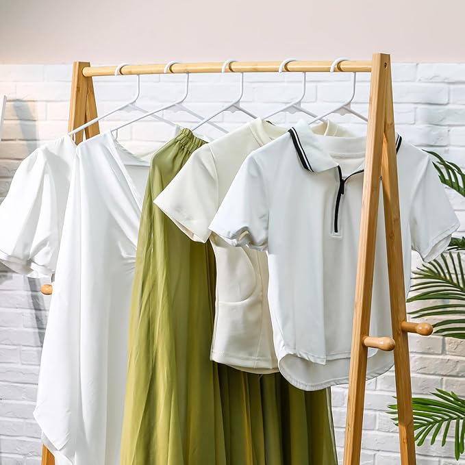 Jetec 120 Pcs Plastic Clothes Hangers Bulk Heavy Duty Hangers with Hooks Durable, Space Saving Thick Closet Hangers Coat Hanger for Clothing Adult Shirts Pants Dresses(White)