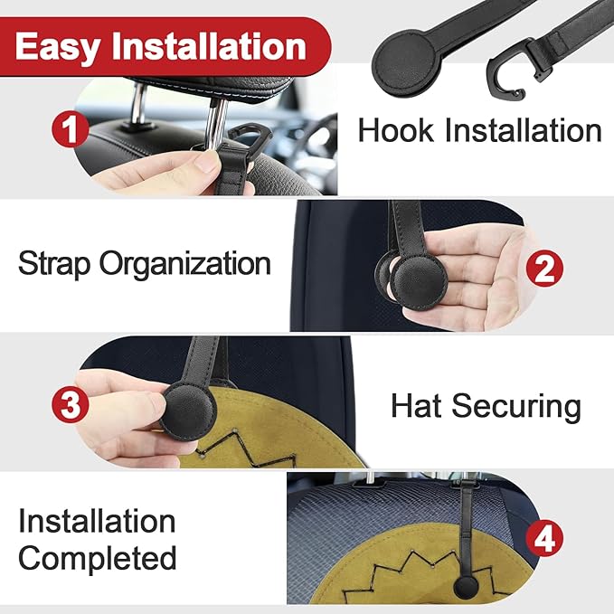 2 Pcs Cowboy Hat Holder Magnetic Leather for Truck