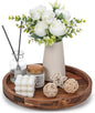 Nitial 12'' Acacia Wood Lazy Susan Organizer Wooden Rotating Turntable Organizer Kitchen Organizer Turntable for Dining Table Countertop Kitchen Cabinet Pantry Storage