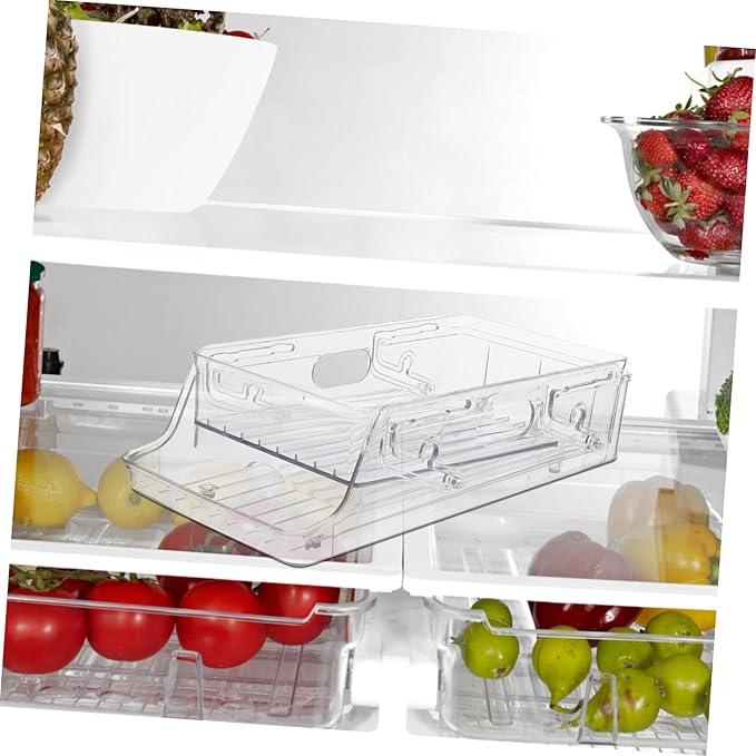 PRETYZOOM Double Layer Lift Drink Rack Refrigerator Organizer Can Holder for Fridge