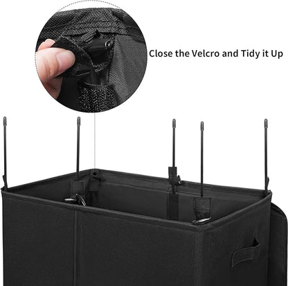 WOWLIVE 180L Double Laundry Hamper with Lid and Removable Laundry Bags, Large Dirty Clothes Hamper 2 section Collapsible Laundry Basket Dorm Room Storage for Bedroom, Bathroom, College,Black