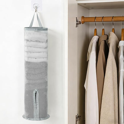 Hanging Sock Storage Bag,Wall Mount Multifunctional Bag,Sock Underwear Organizer,Hanging Closet Organizer,Saver Kitchen Storage Holder for Storing Socks Ties Plastic Bag 3PCS (Grey)