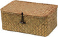 Wicker Basket with Lid, Natural Seagrass Storage Baskets for Organizing, Woven Basket for Storage, Decorative Boxes Bins with Lids Home Organizer Decor (‎Natural, Small)