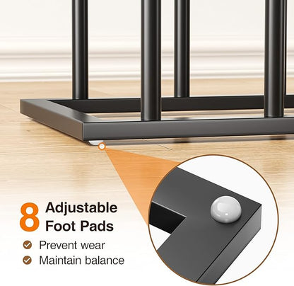 pickpiff Free Standing Shoe Racks - 19.5 Inch Black Metal Boot Rack Organizer Tall Boots for Dorm Room, Closet, Entryway, Bedroom, Patio Outdoor, Hallway, Black, Shoe Storage Fit for 8 Pairs