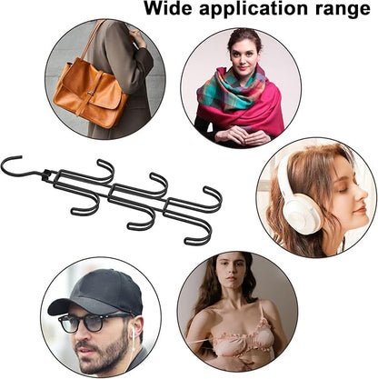 Purse Hanger Organizer for Closet Metal Hanging Bag Holder Hook 360° Rotatable Handbag Storage Hook Rack for Handbags Belts Clothes Ties Accessories(Black)