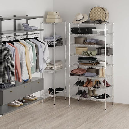 21" Deep x 36" Wide x 74" Height Wire Shelving Kit | 8-Tier | NSF Commercial Storage Rack Unit