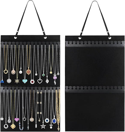 Wall Hanging Jewelry Organizers and Storage, Hanging Necklace Organizer, Necklace Holder Organizer for Closet Door Jewelry Holder for Necklace Bracelet Earring Wall Jewelry Necklace Display Hanger
