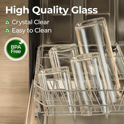 ComSaf Glass Storage Containers With Lids 6-Pack (0.7qt/1.2qt/1.6qt), Glass Pantry Storage Containers, Rectangular Glass Jars With Lid, Glass Canisters For Kitchen Flour Cereal Sugar Tea Coffee Bean