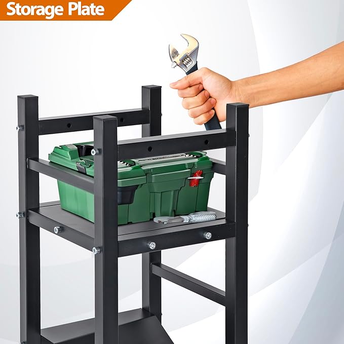 Refrigerant Tank Rack w/ 3x30lb and Storage Plate, Stable Refrigerant Cylinder tank rack, Cylinder Rack Sufficient Storage for Freon, Gases, Oxygen, Nitrogen, Acetylene