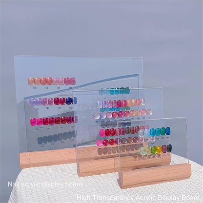 Acycoin2A DIY Acrylic Nail Art Sample Display Board Transparent Nail Gel Polish Showing Shelf Stand Color Rack