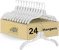 Quality Clear Plastic Hangers 24 Pack - Crystal Cut for Shirts, Suits, Coats, Dresses Hangers, Heavy Duty & Nonslip Design with Swivel Hook, 17 inches