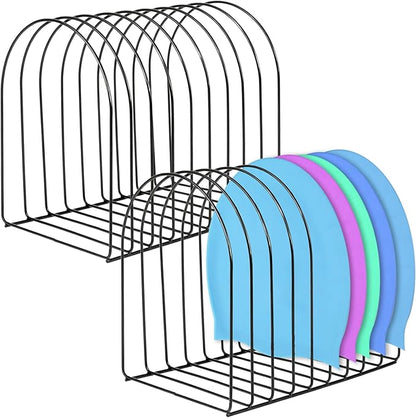 2 Pcs Beanie Holder Organizer, Metal Beanie Hat Display Stand, Knitted Hat Storage Rack Display Stand, Metal Cap Holder for Winter Cap Display, Suitable for Entrance, Bedroom, Office and Other Places