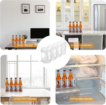 KICHOUSE 2pcs Refrigerator Storage Box Lid Kitchen Container for Beer and Soda Plastic Easy to Clean for Fridge Organization