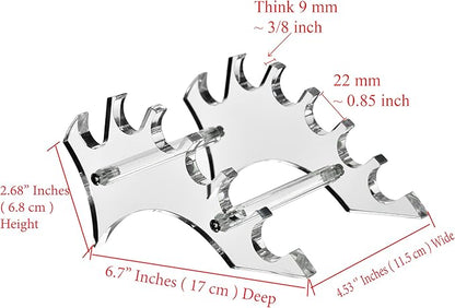 AMT Acrylic Pen Holder, CLEAR Makeup Display, Thick and Sturdy, Organizer Holder for Makeup Brush Fountain Pen, E-Cigarette, Vapor Display Case. (7- slots)